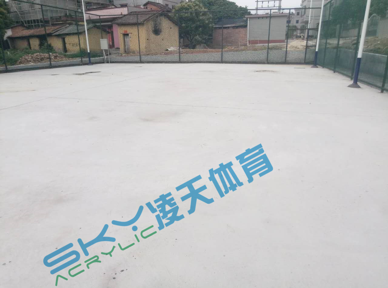 丙烯酸球场案例：广州市增城石迳村丙烯酸网球