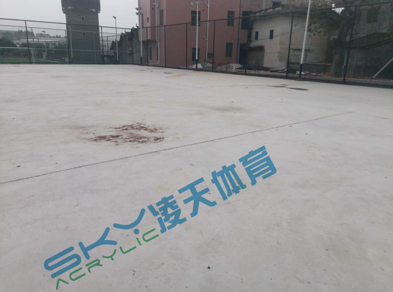 丙烯酸球场案例：广州市增城石迳村丙烯酸网球